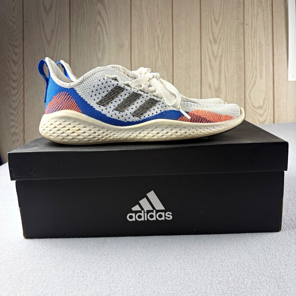 Adidas Fluidflow 2.0 FY5959 Men's Size 9 White Blue Orange Running Shoes
